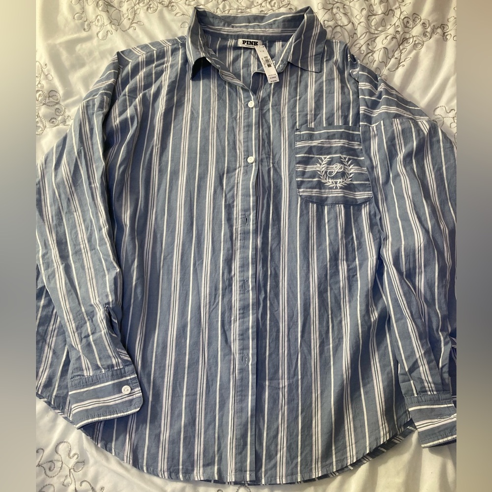 Victorias Secret PINK striped button down is
